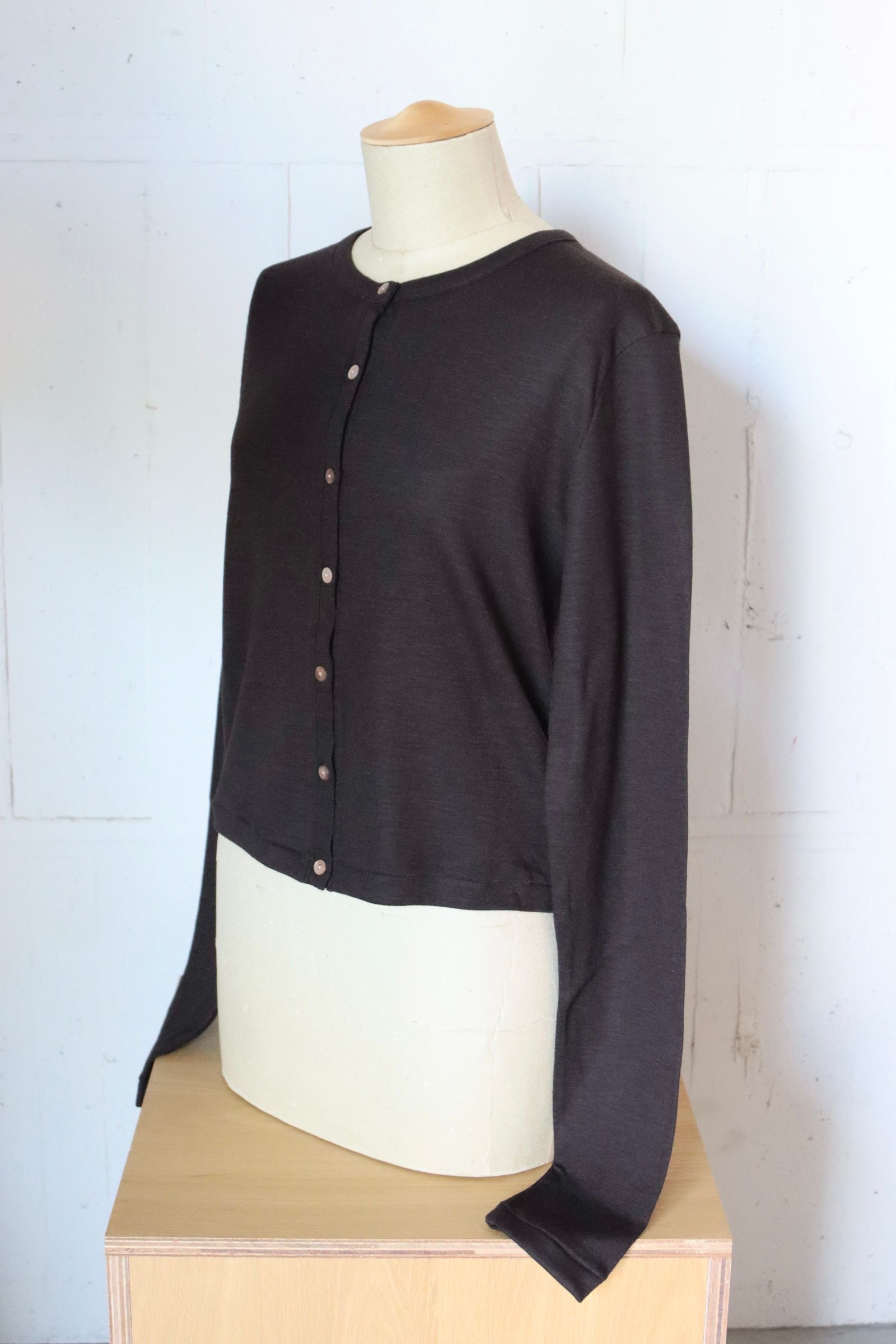 blurhms Womens 25FW Wool Rib Cardigan(BHSW24F13F25)DarkBrown