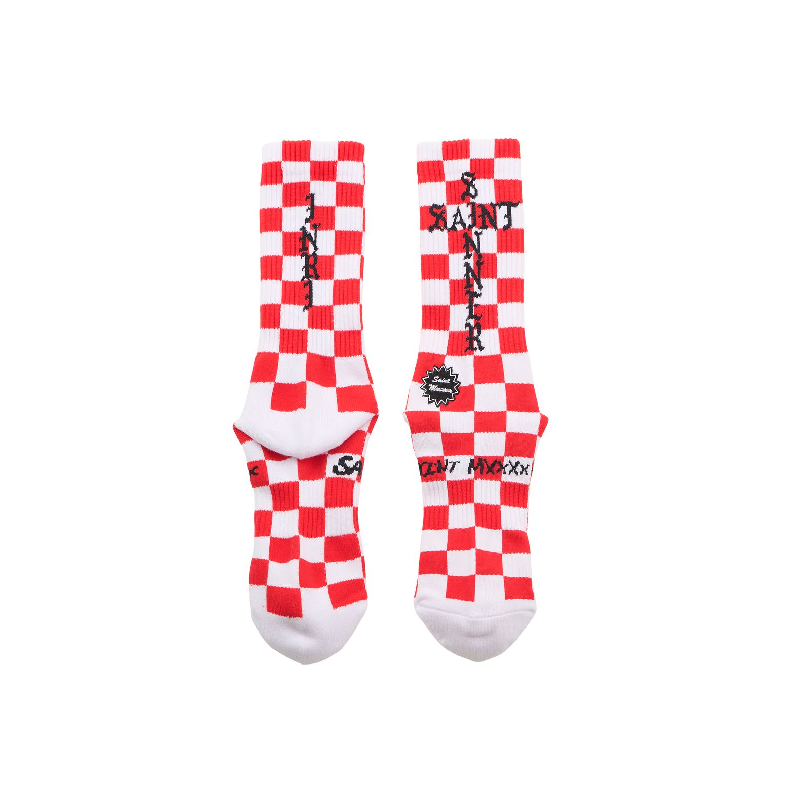 セントマイケル SAINT SINNER SOCKS(SM-HR1-0000-118)WHITE/RED
