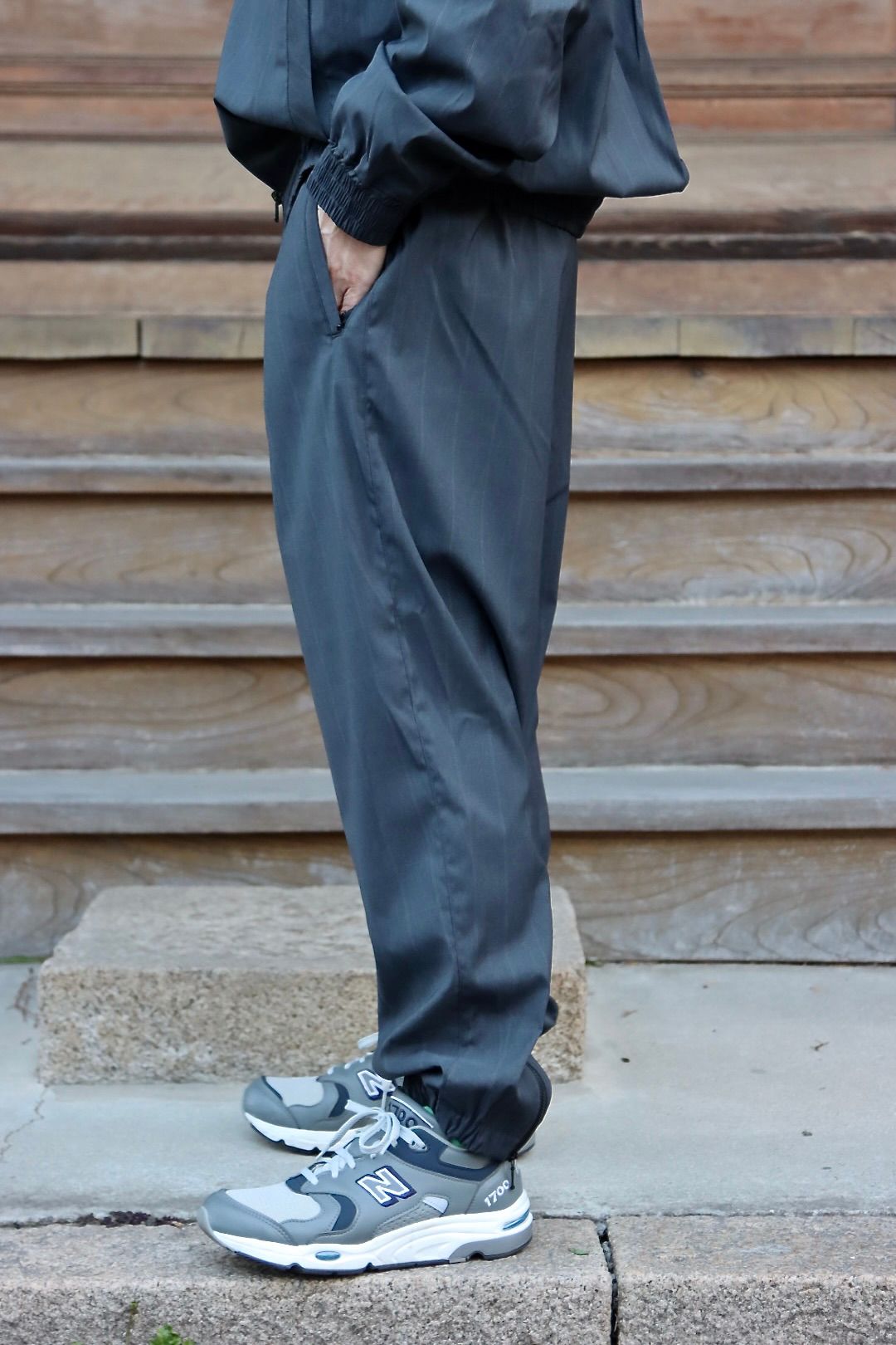 is-ness×NEAT LORO PIANA SPORT FABRICS PANTS"CHARCOAL"イズネス22SS