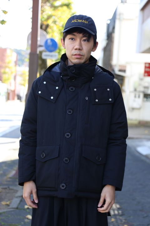 COMME des GARCONS HOMME 綿ナイロンウェザー×綿コーデュロイブルゾン"BLACK"Style.2020.11.21.