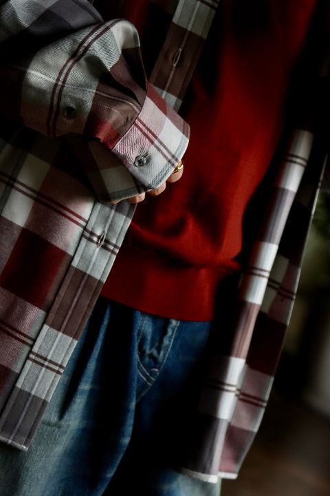 Graphpaper 22AW Viscose Check Oversized B.D. Shirtスタイル.2022.8.13.