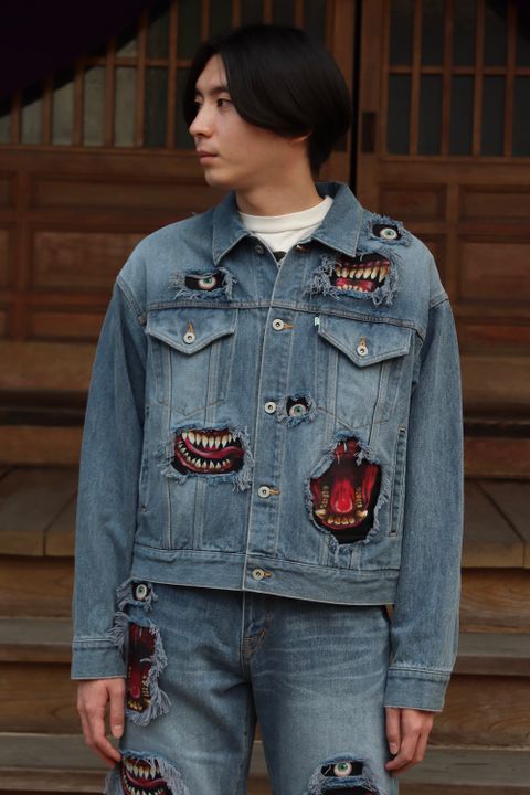 doublet RECYCLE DENIM MONSTER REPAIR JACKET(21AW11BL125) style.2021.9.20.