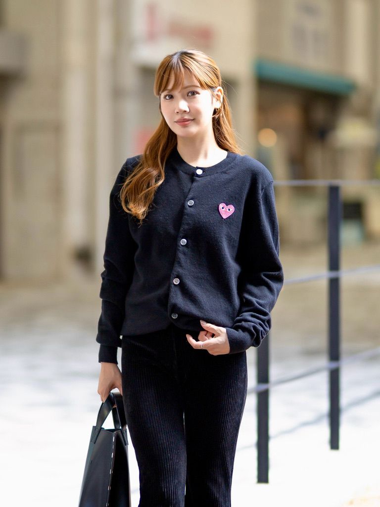 PLAY COMME des GARCONS 新作ROUND NECK CARDIGAN PINK EMBLEM style.2026.8.19