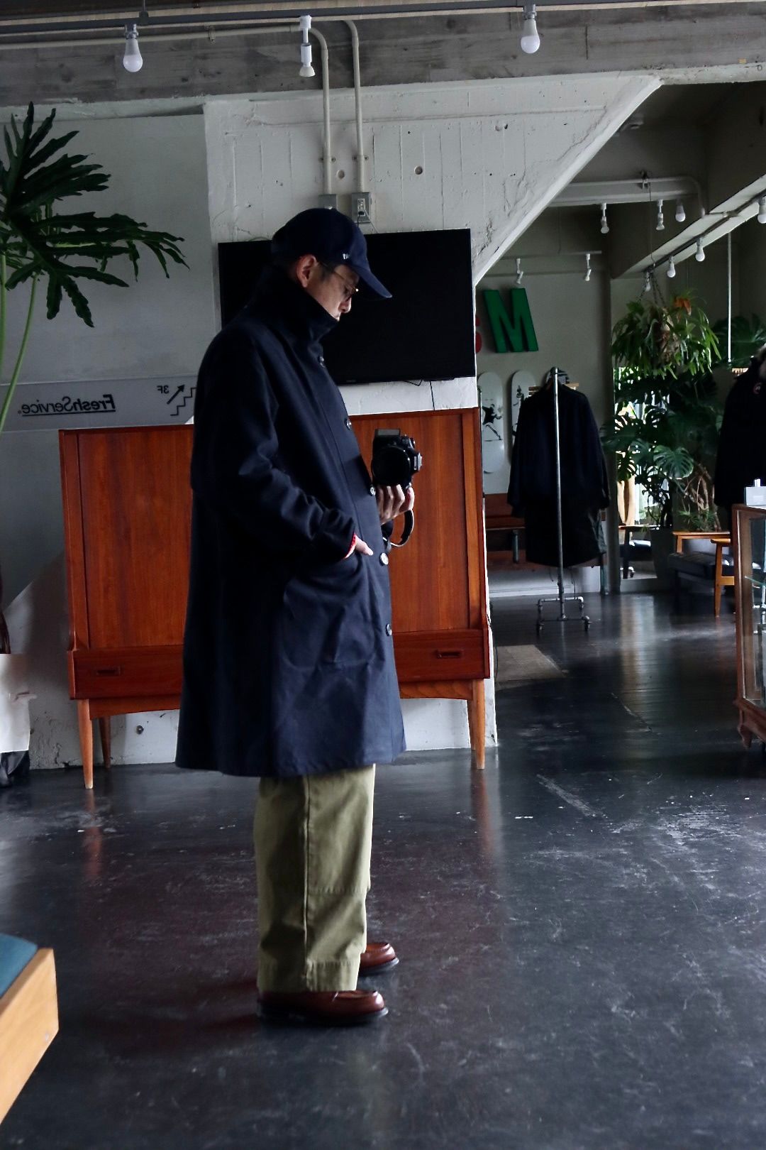 アプレッセ22FW Motorcycle Half Coat"NAVY"スタイル