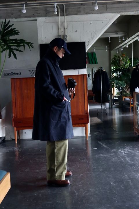 アプレッセ22FW Motorcycle Half Coat"NAVY"スタイル