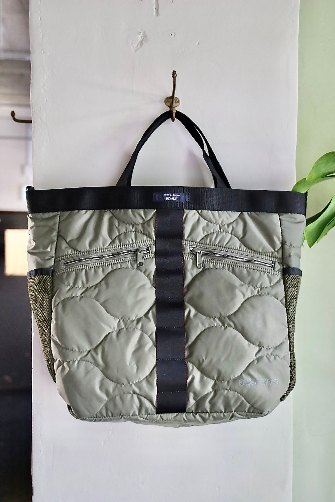 コムデギャルソンオム バッグ BRIEFING W-NAME REVERSIBLE BAG(HR-K208-051)BLACK×KHAKI