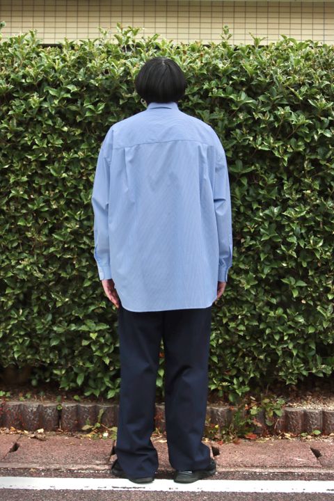Thomas Mason for Graphpaper L/S Oversized Regular Collar Shirt style.2022.11.26