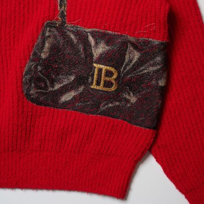 doublet ダブレット26AW TROMPE L’OEIL EMBROIDERY HALF ZIP KNIT (26AW56KN229)RED☆8月15日(土)発売！