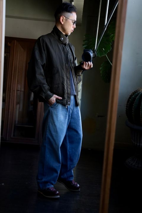 Graphpaper Selvage Denim Two Tuck Pants"LIGHT FADE"スタイル