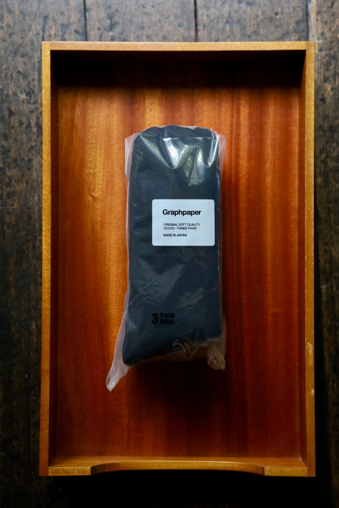 グラフペーパー ソックス 3-Pack Socks(BLACK)