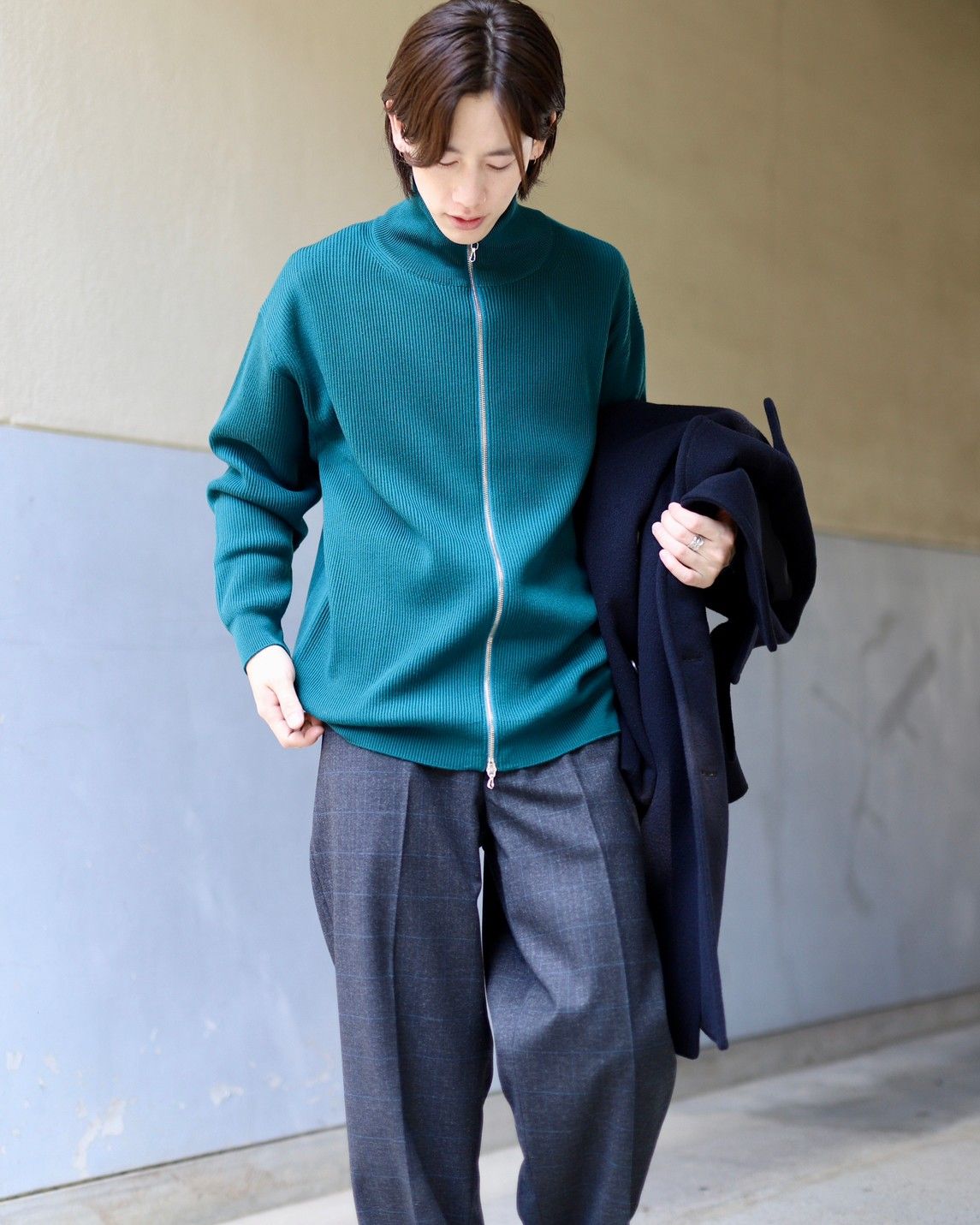 blurhms ブラームス 23FW Wool Cashmere Pea Coatスタイル