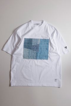ファンダメンタル Tシャツ SASHIKO PATCHWORK TEE(FA25/TE14)WHITE