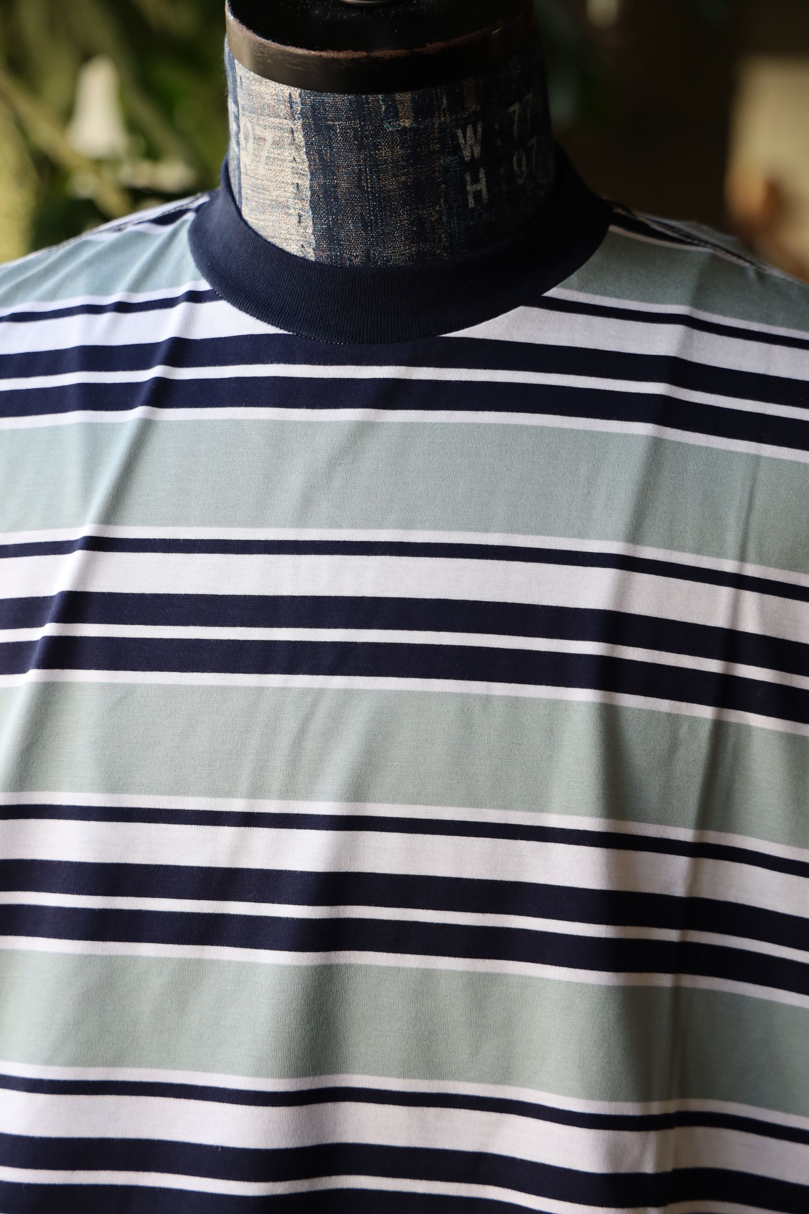 イズネス25SS BALLOON BORDER T-SHIRT(25SS_04_31SSSH05-2)BLUE×WHITE×D NAVY