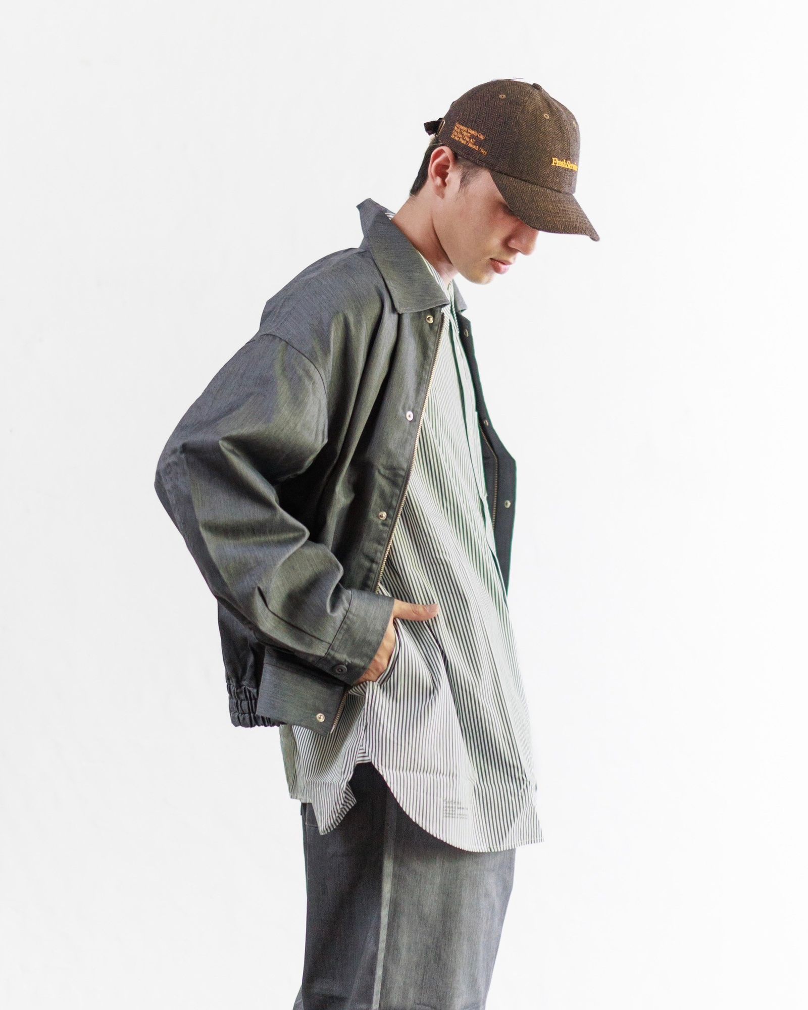 フレッシュサービス CORPORATE UNIFORM L/S SHIRT(FSC253-50105B)GREEN STRIPE☆8月9日(土)発売！