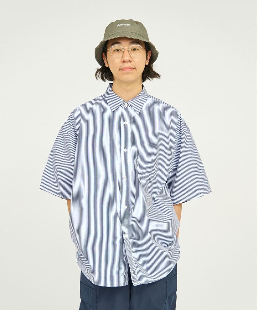 フレッシュサービス  CORPORATE UNIFORM S/S SHIRT(BLUE STRIPE)