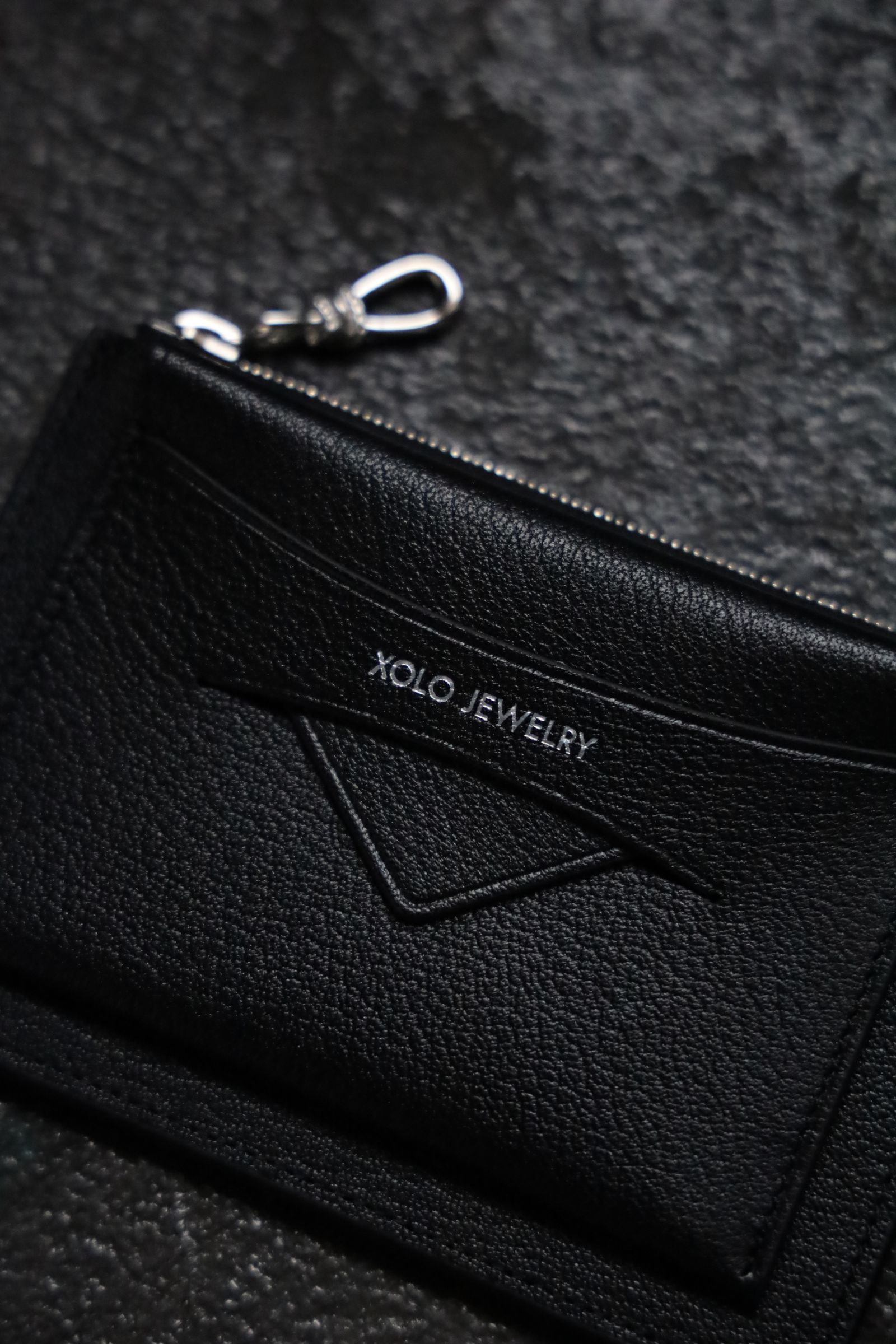 XOLO JEWELRY ショロジュエリー / Zip Card Case (XOWC001BLK) BLACK