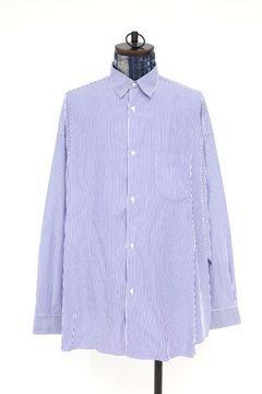 グラフペーパーシャツ Broad Stripe L/S Oversized Regular Collar Shirt (GM264-50022STB)BLUE STRIPE☆10月31日(土)発売！