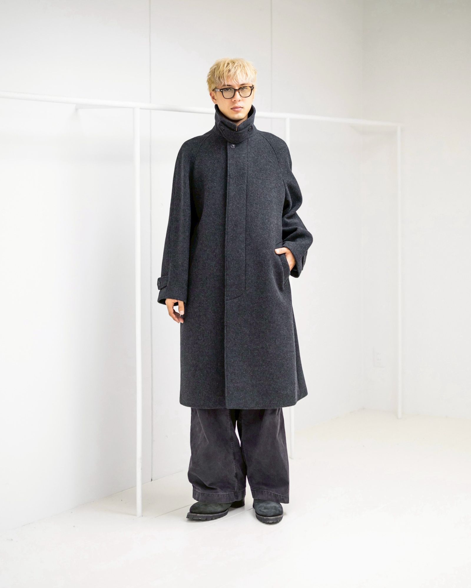 ANOTHER OFFICEアナザーオフィス Legacy Balmacaan Coat(AOEFCT003)Heather Charcoal☆11月6日(木)新作発売！