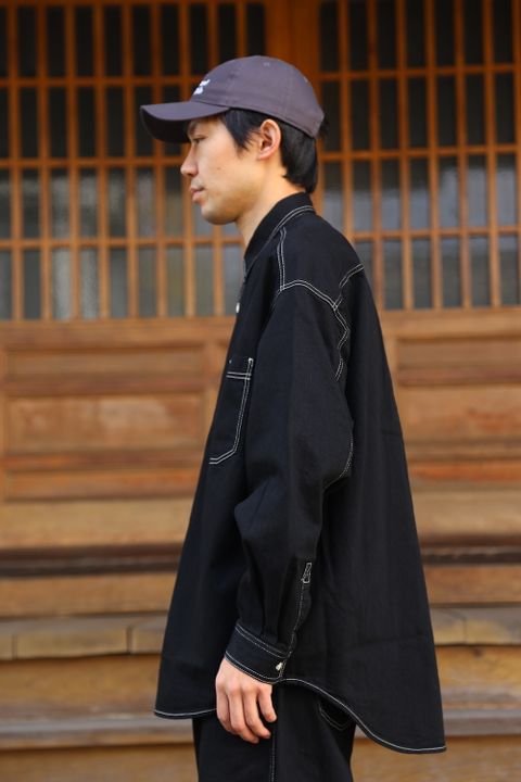 Graphpaper Denime Regular Collar Shirt& Denime Five Pocket Pants "BLACK"Style.2020.12.14.