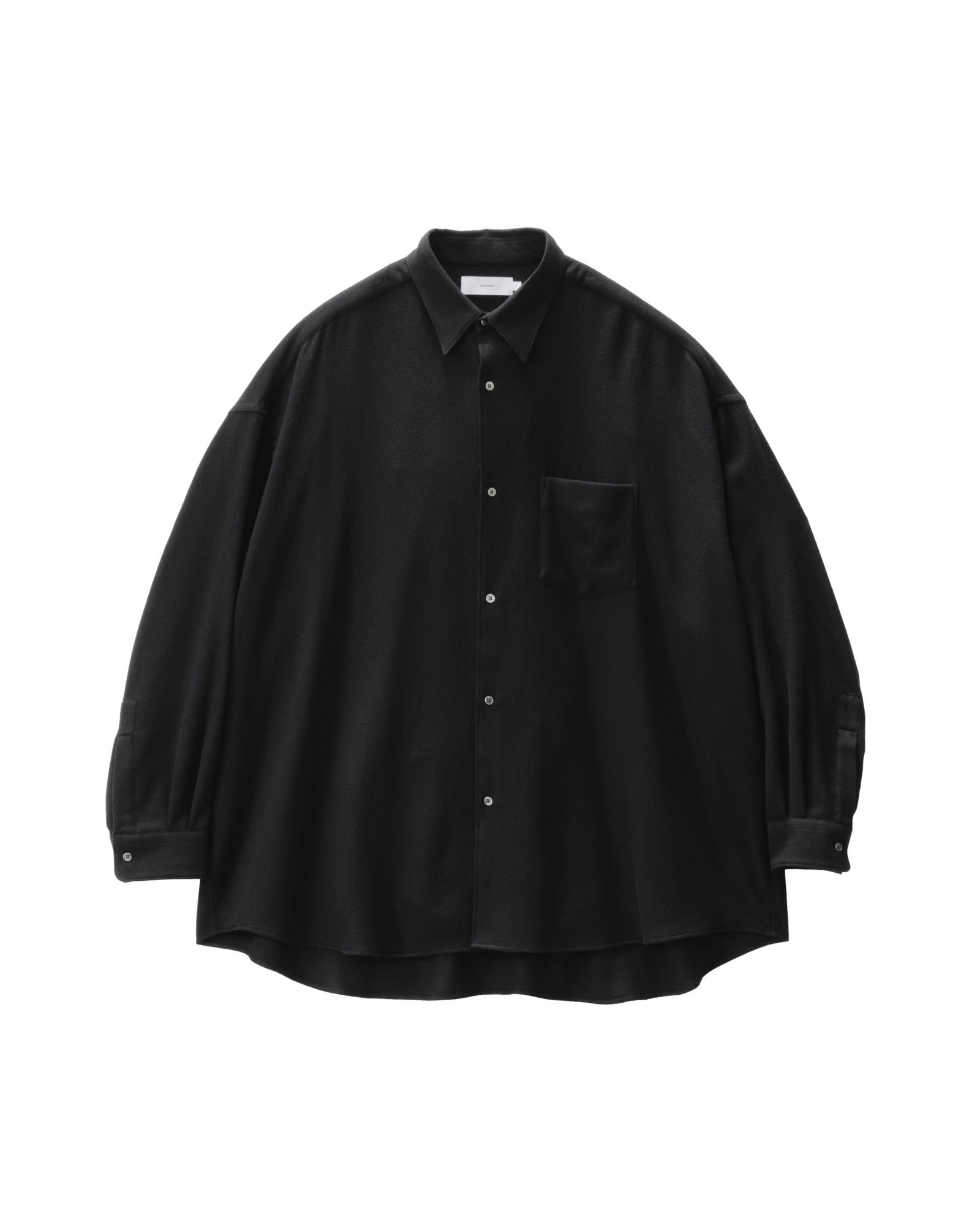 グラフペーパー25AW  Extra Fine Wool Viyella Oversized Regular Collar Shirt(GM253-50385)BLACK☆9月20日(土)発売！