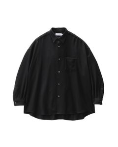 グラフペーパー25AW  Extra Fine Wool Viyella Oversized Regular Collar Shirt(GM253-50385)BLACK☆9月20日(土)発売！