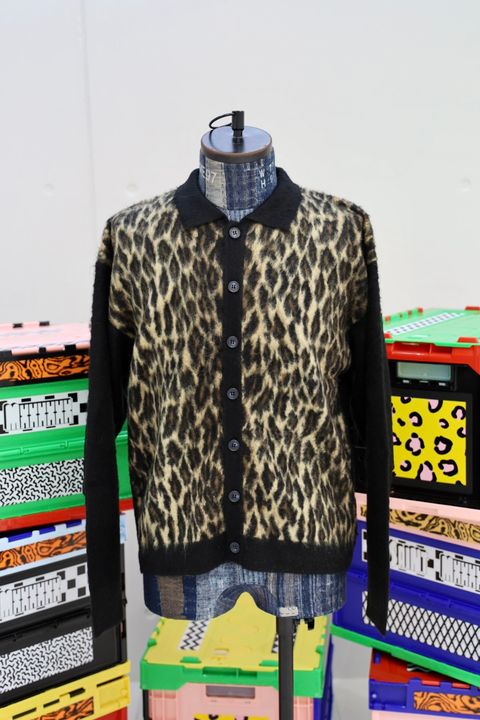セントマイケル  LEOPARD KNIT CARDIGAN(SM-HR1-0000-073)BLACK★10月11日(土)発売！