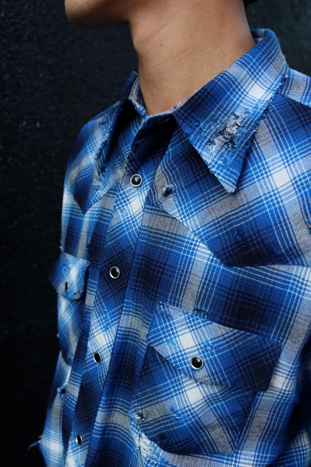 RAFUラフ23AW WESTERN SHIRT"BLUE"スタイル