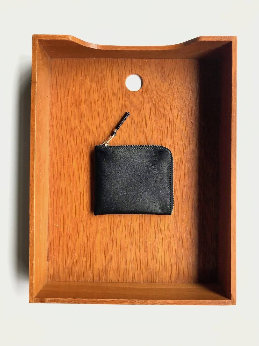 【コムデギャルソン】ブラックレザー ウォレットSA3100LG Wallet COMME des GARCONS - コムデギャルソン L字型ZIP財布