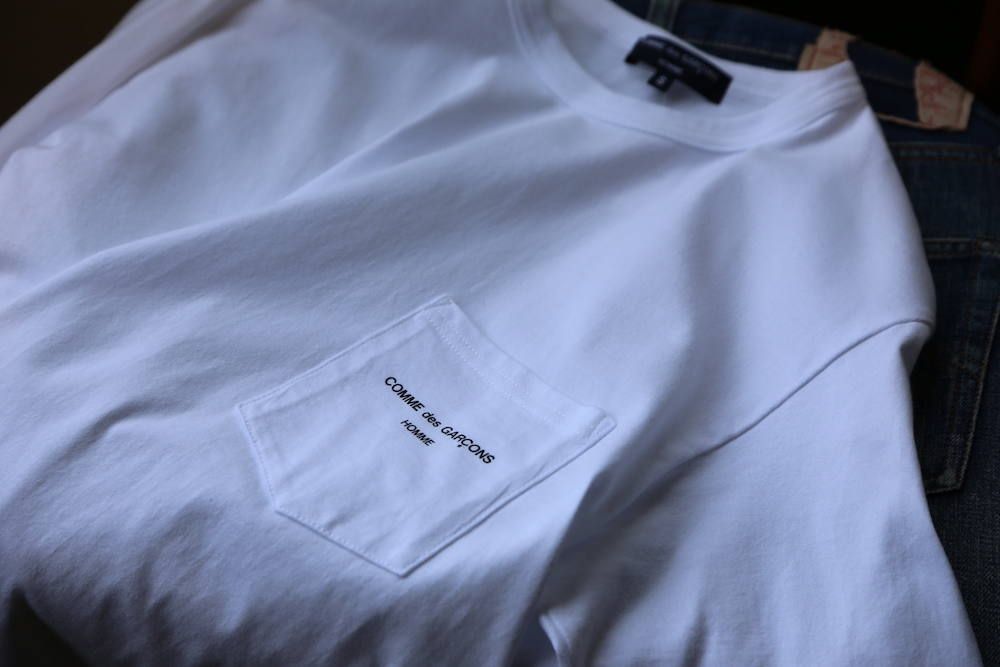 COMME des GARCONS HOMME(コムデギャルソン オム 綿天竺 ロゴロングスリーブTシャツ) HC-T010-051