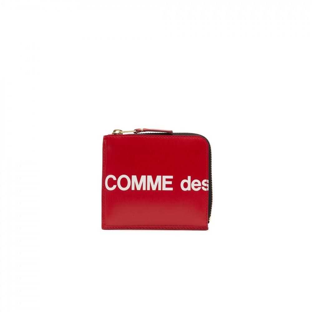 新品 コムデギャルソン ウォレット SA3100HL ロゴ 赤 レザー 財布