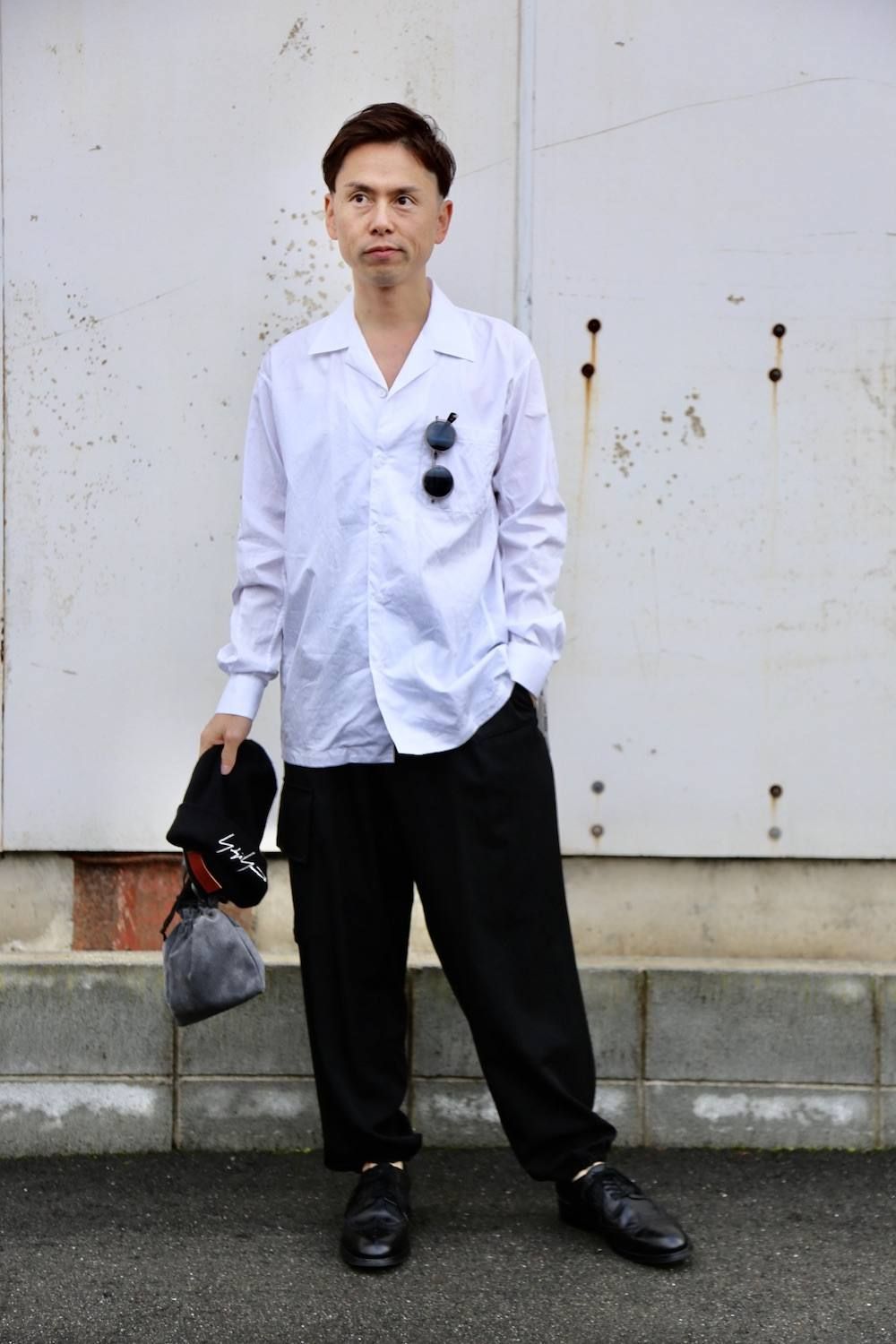 『ヨウジヤマモト』カットソー【M〜L】グレー 変形 スリット 無地 Yohji Yamamoto・ヨウジヤマモト,カットソー・ニット 【正規通販