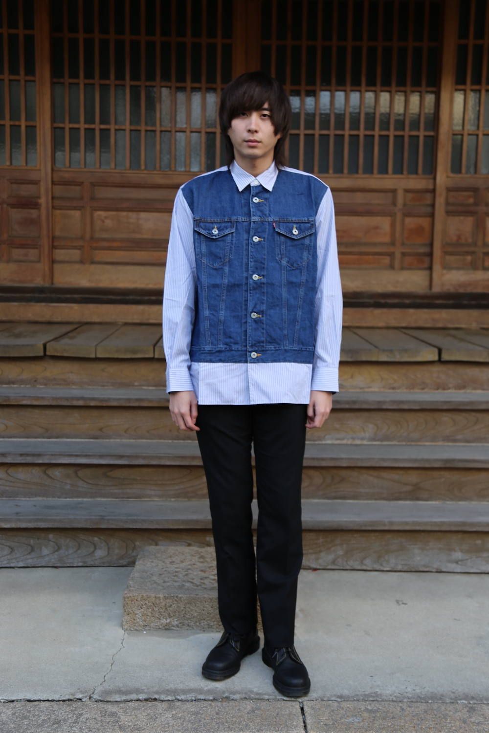 JUNYA WATANABE MAN 2020SS 綿麻デニム×綿ストライプLevi′s Wネーム