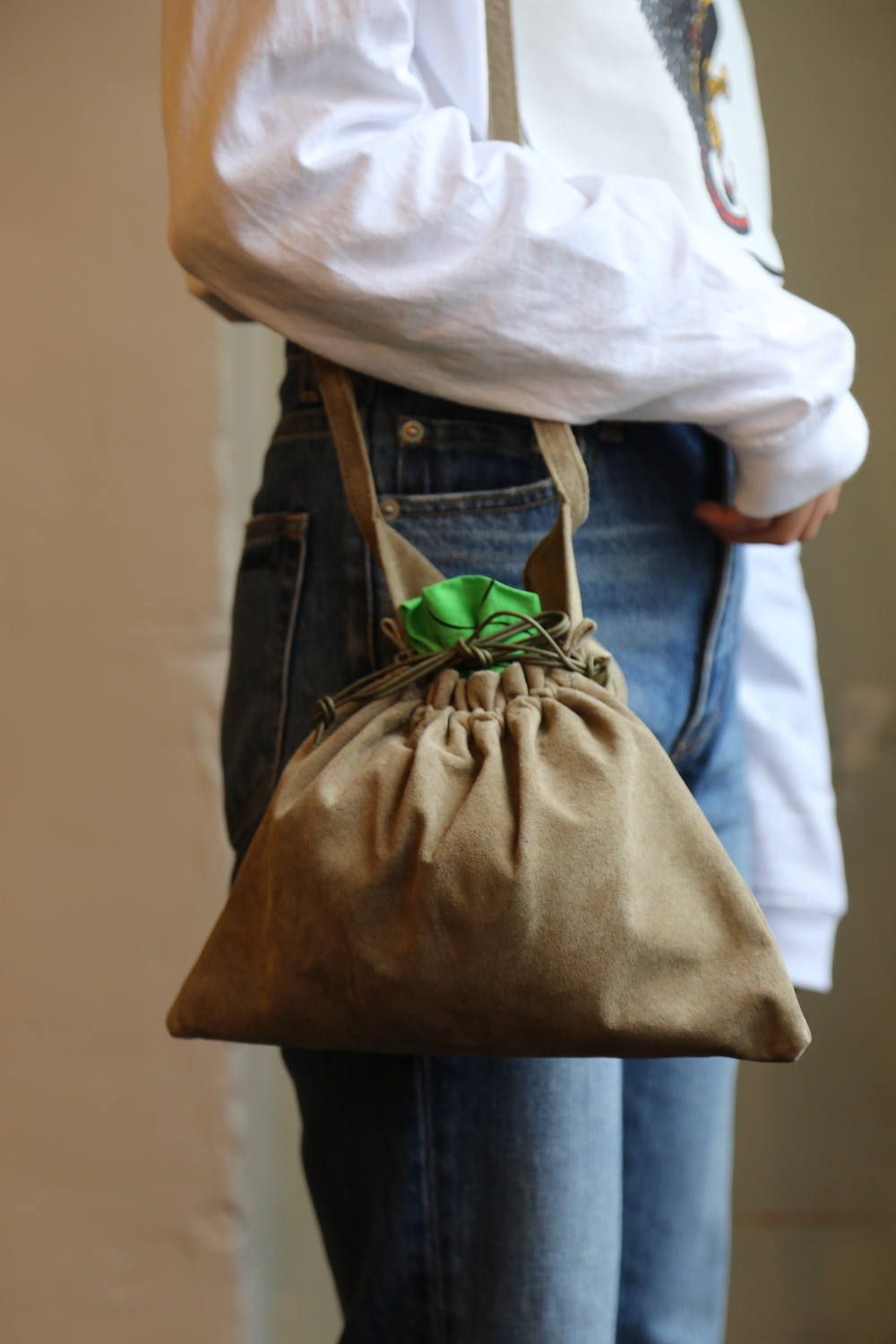 Hender scheme red cross bag small 巾着バッグ バッグ