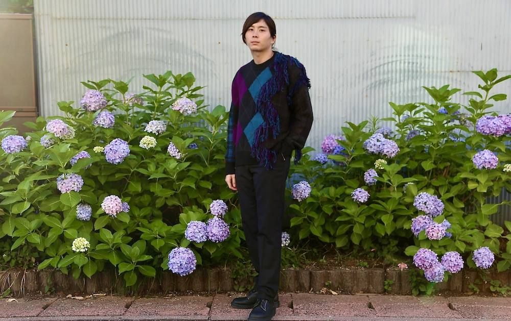 KIDILL 「Destroy Argyle Tartan Pullover Knit(KL458)"Black×Purple"」style.
