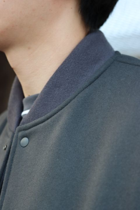 Graphpaper Scale Off Melton Stadium Jacket"C.GRAY"style