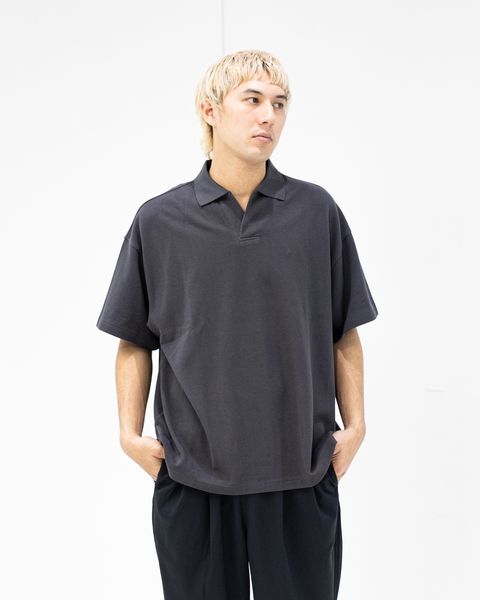 グラフペーパー 26SS Cotton Pique Jersey S/S Skipper Polo(GU261-70416)CHARCOAL☆4月11日(土)発売！