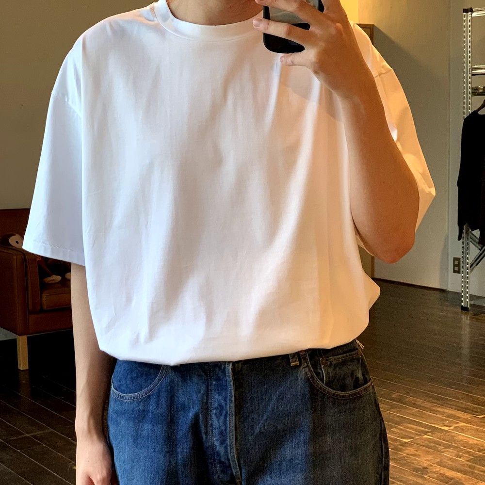 ATON SUVIN 60/2 OVERSIZED S/S T-SHIRT style.2022.7.5
