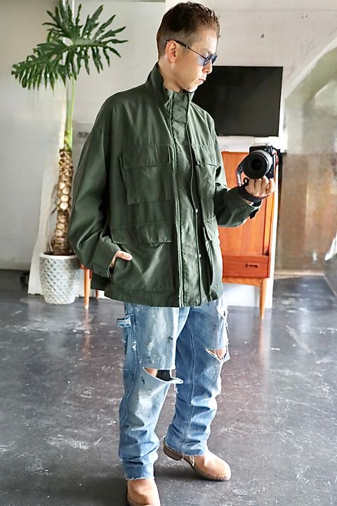 Graphpaper Cotton Cupro Back Satin Military Jacketスタイル2025.9.6.