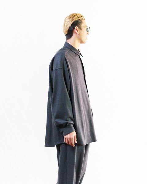 Graphpaper Wool Smooth Flannel Oversized Regular Collar Shirtセットアップスタイル (GRAY)スタイル 11月2日(土)新作発売！