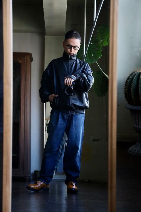 Graphpaper Selvage Denim Two Tuck Tapered Pantsスタイル