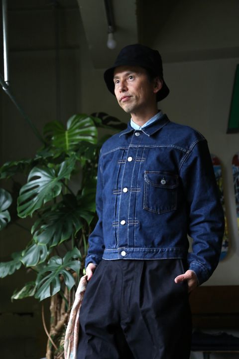 CIOTA本藍スビンコットン13.5ozデニムGジャン"ダークブルーダメージ"style.8.13.