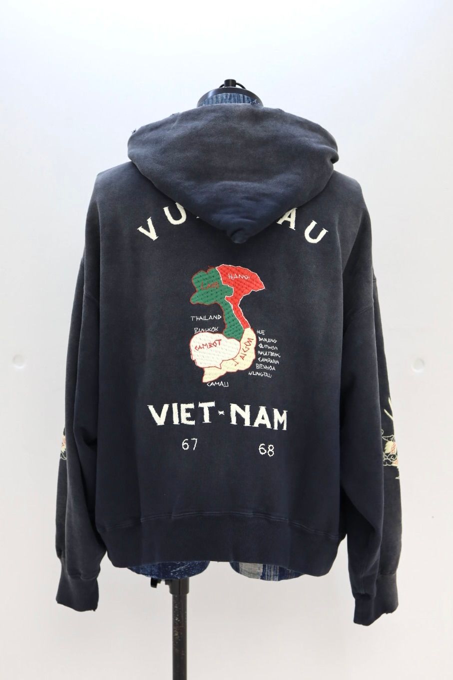 BOW WOW 26SS バウワウ VIETNAM ZIP HOODIE AGED(BW261-VZH) BLACK