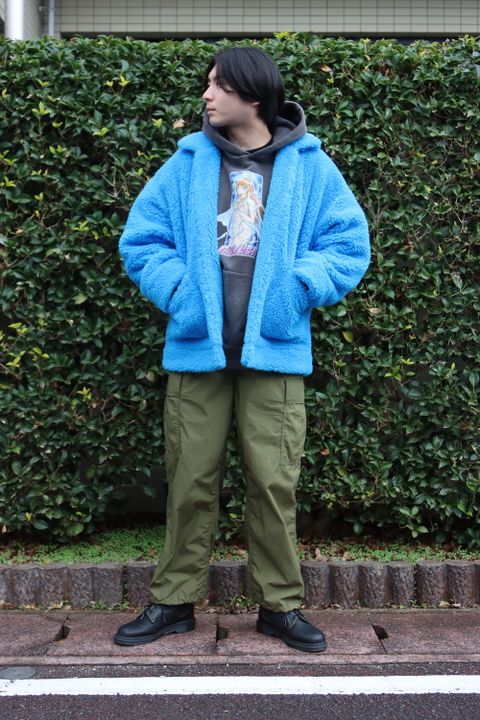 doublet HAND-PAINTED RECYCLE FUR JACKET(21AW04BL123) style.2021.12.19