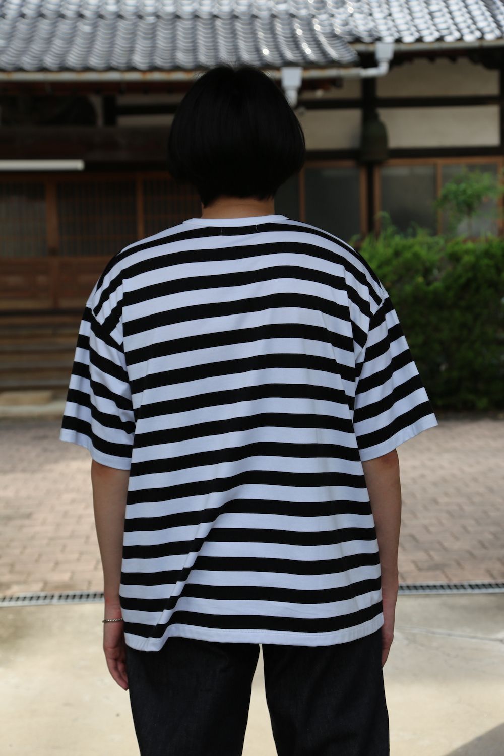 Graphpaper Border S/S Tee(GM203-70144B) style.2021.7.10.