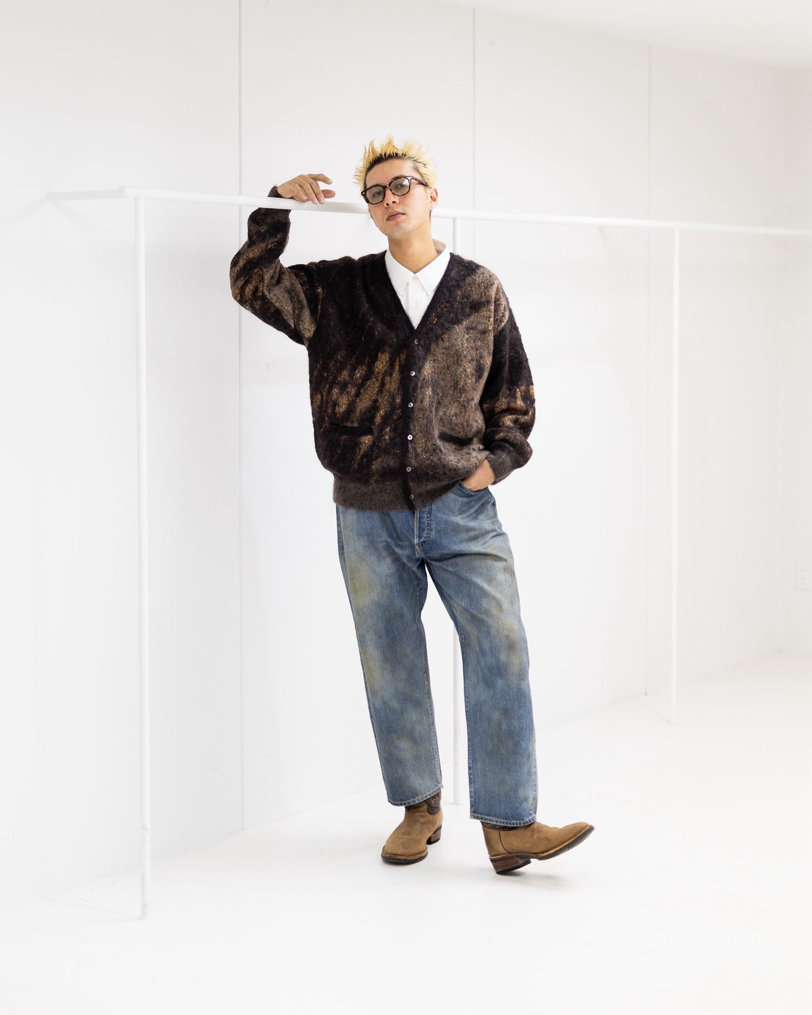 ヨーク  ニット Abstract Jaquard Mohair Cardigan(YK26SS01233S)BROWN☆11月29日(土)発売！