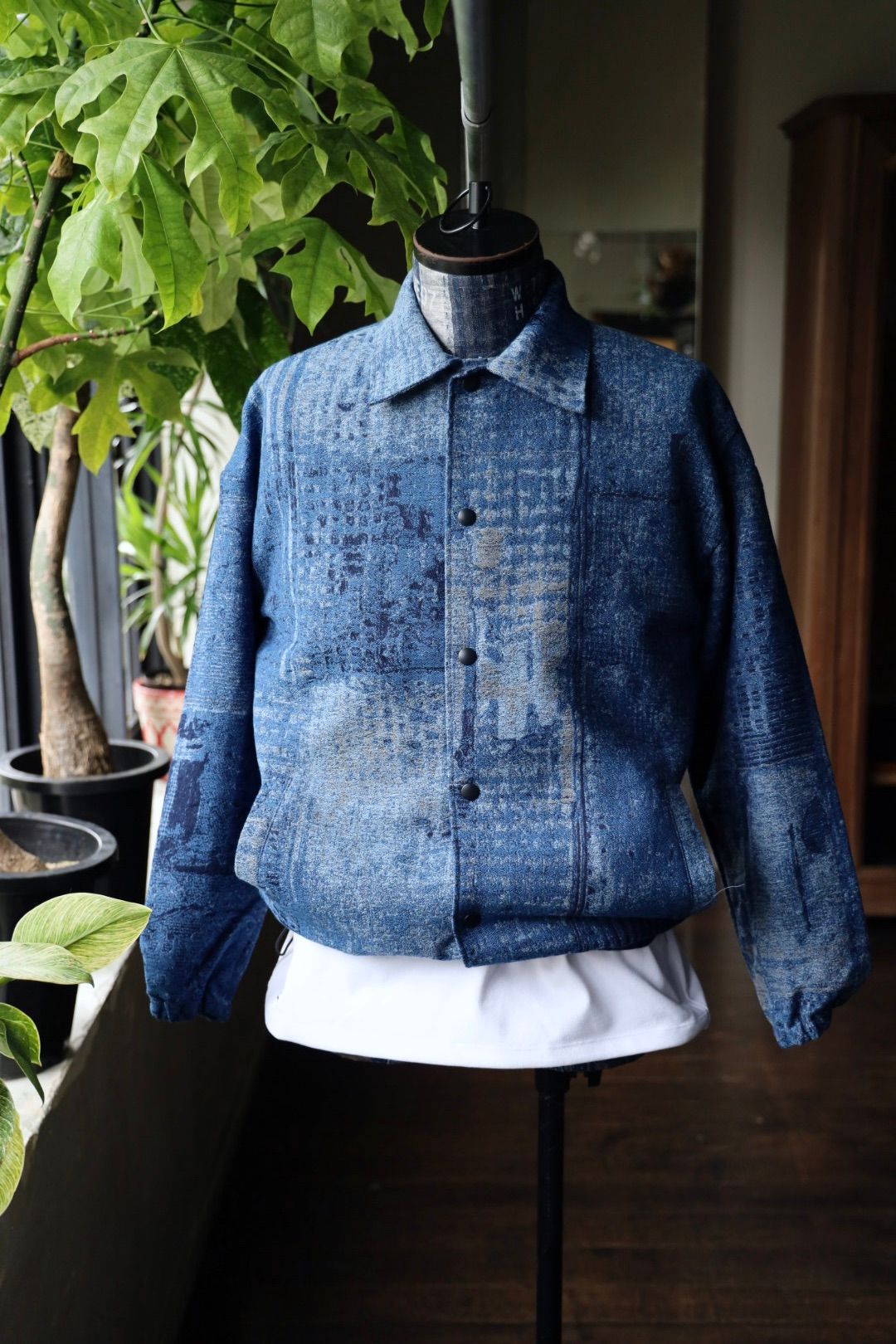 ファンダメンタル デニムシャツ BORO JAQUARD COACH RINSE(FA25JK47R)INDIGO☆新作発売！