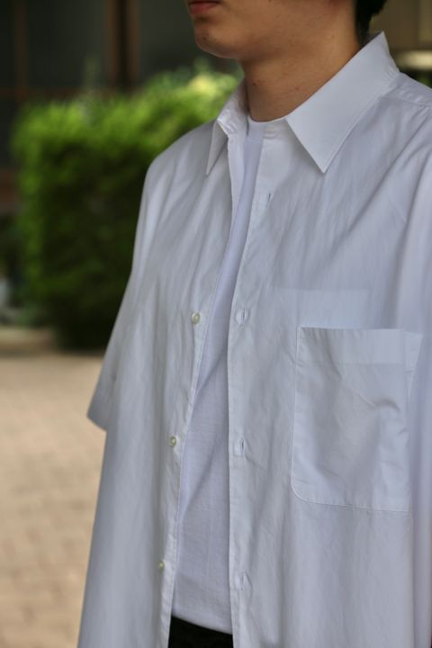 Graphpaper Broad Oversized S/S Regular Collar Shirt(GM212-50625B) style.2021.6.6.