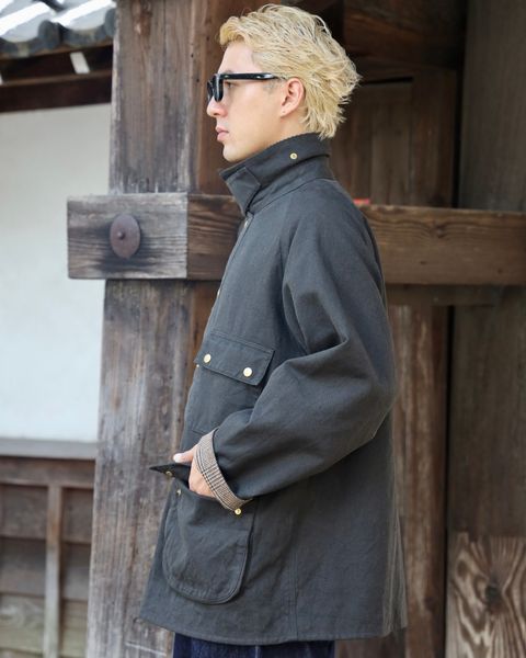 アプレッセ 2026 STYLE2 Vintage Silk Hemp Riding Oiled Jacket MARKスタイル