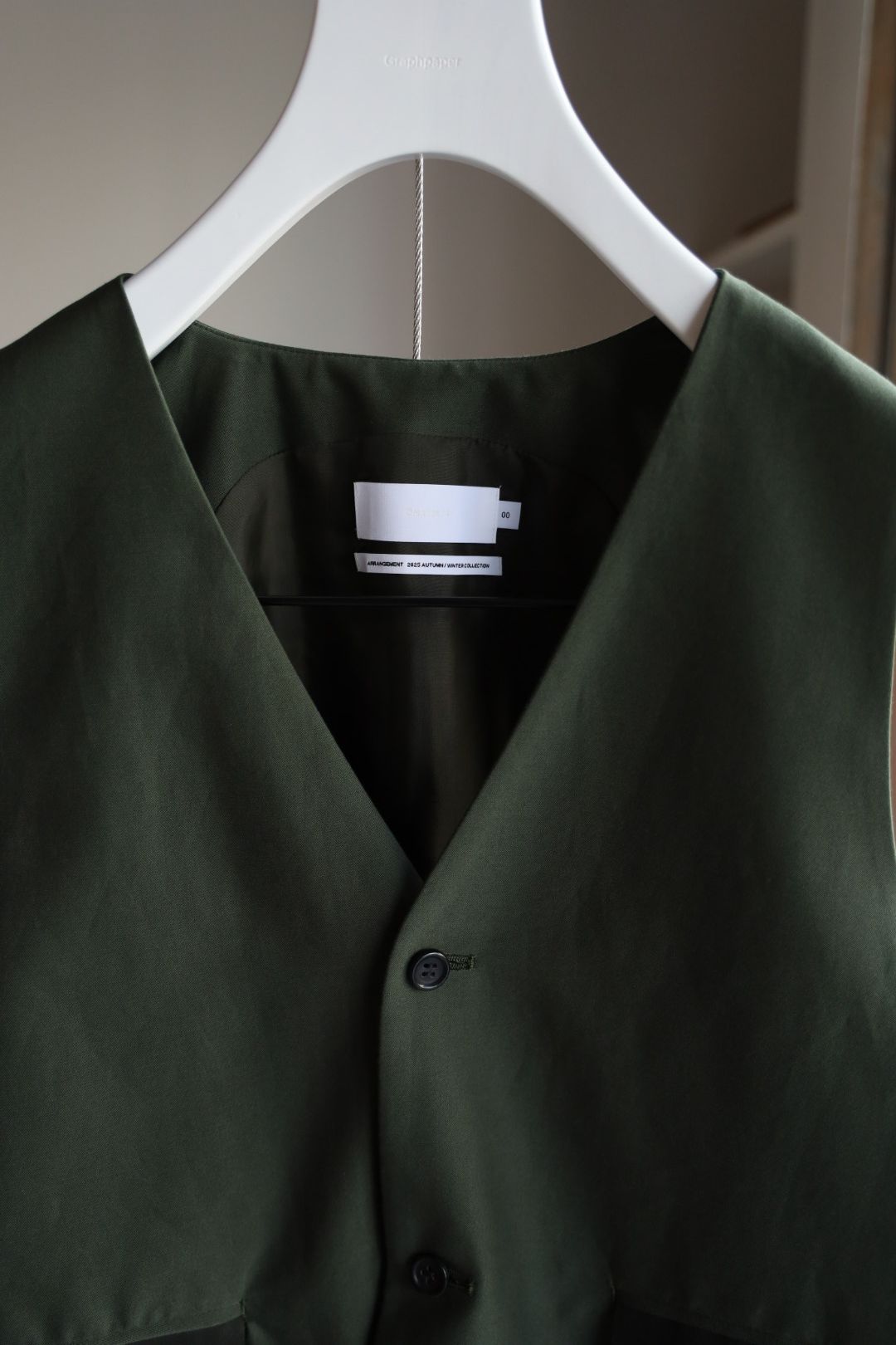 Graphpaper 25AW Women's Cotton Cupro Back Satin Gilet(GL253-30346)GREEN☆9月6日(土)発売！