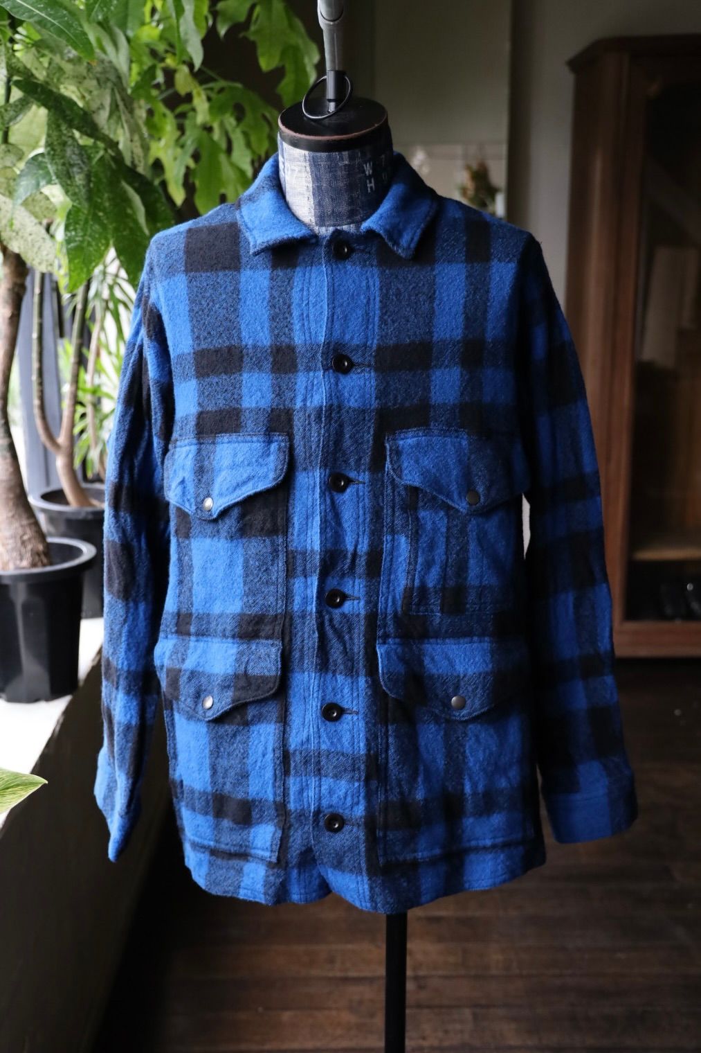 ジュンヤワタナベマン FILSON Wネームウールチェックジャケット(WP-J009-051)BLUE/BLACK☆8月9日(土)発売！